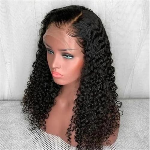 Tiefe Leimfreie Weiche Lange 66 Cm Lange Verworrene Lockige Schwarze Lace Front Perücken Mit 180 Dichte Für Damen Black 22INCHES von Generic