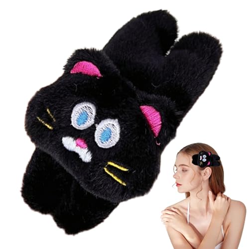 Tier-Haarspangen für Mädchen, süße Plüsch-Haarspangen | Kleine Katzenhaarschleifen | Kleine Katzen-Haarschleifen in Katzenform, Tierhaarnadeln, Stofftier-Haarspangen für Frauen, Party-Girls von Generic