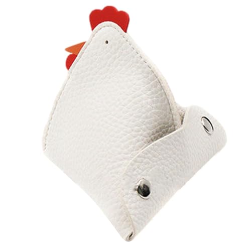 Tierförmige Geldbörse - Süße kleine Geldbörse, originelles Tierdesign | Hahn Form PU Leder Geldbörse Münztasche für Kinder Reißverschluss Geldbörse für Mädchen -Münzhalter in, White, von Generic