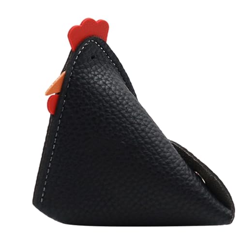 Tierförmige Geldbörse - Süße kleine Geldbörse, originelles Tierdesign | Hahn Form PU Leder Geldbörse Münztasche für Kinder Reißverschluss Geldbörse für Mädchen -Münzhalter in, Black, von Generic