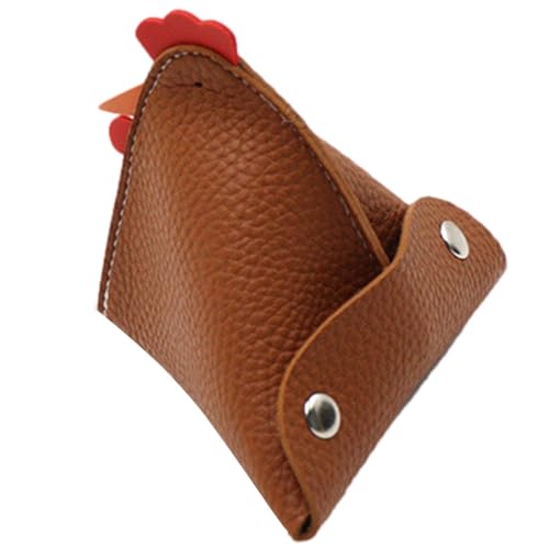 Tierförmige Geldbörse - Süße kleine Geldbörse, originelles Tierdesign | Hahn Form PU Leder Geldbörse Münztasche für Kinder Reißverschluss Geldbörse für Mädchen -Münzhalter in, Braun, von Generic