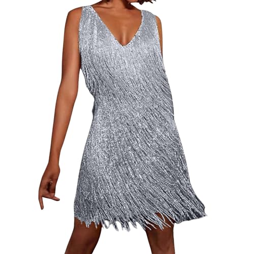 Tina Turner Fransen Kleid Ocker/Gold Disco Outfit 70s Damen-Kostüm 20er Jahre Charleston Minikleid Tina Turner Fransen Kleid Ocker/Gold Disco Outfit 70s Damen-Kostüm 20er Jahre Charleston Minikleid von Generic