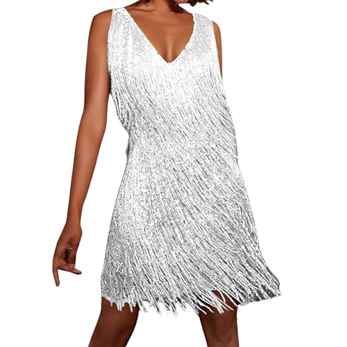 Tina Turner Fransen Kleid Ocker/Gold Disco Outfit 70s Damen-Kostüm 20er Jahre Charleston Minikleid Tina Turner Fransen Kleid Ocker/Gold Disco Outfit 70s Damen-Kostüm 20er Jahre Charleston Minikleid von Generic