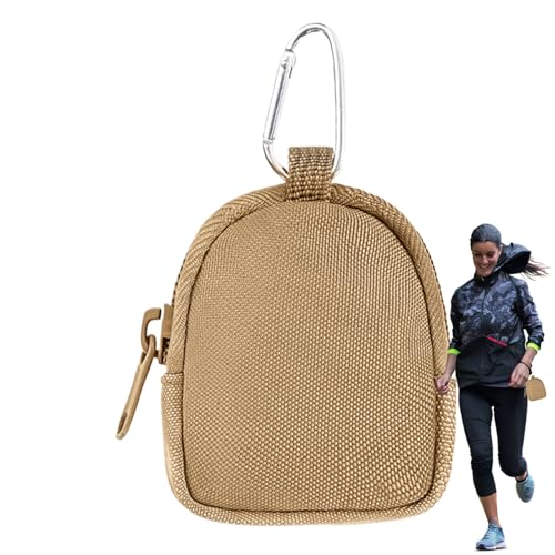 Tiny Backpack Coin Purse – kompakter Reise-Organizer mit Reißverschluss, Mini-Organizer für tragbare Münzen, leichtes Taschenclip-Zubehör für Windeltasche, Duschthermometer, cl, khaki, Se référer au von Generic