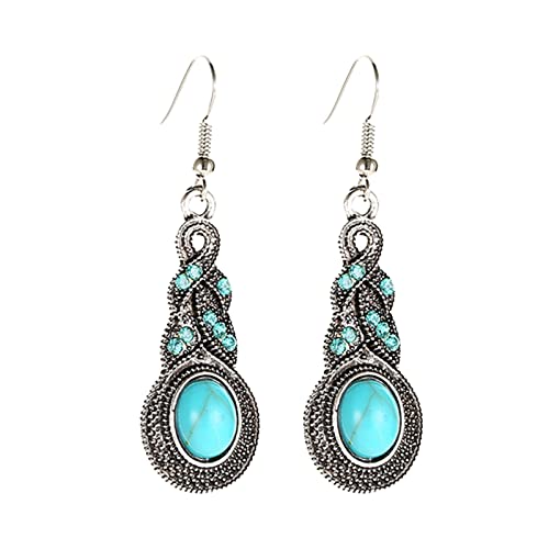 Titanstahl-Ohrringe für Damen – Tropfenförmige Boho-Ohrhänger in Türkis von Generic