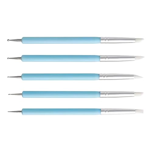 Ton-Skulptur-Werkzeuge, Silikonnagelwerkzeuge - 5 Stück doppelseitige Silikon-Ton-Skulpturwerkzeuge - Politur und Keramik-Dekoration, Trap-Stift Ton-Skulptur-Werkzeuge, Silikonnagelwerkzeuge - 5 Stück doppelseitige Silikon-Ton-Skulpturwerkzeuge - Politur und Keramik-Dekoration, Trap-Stift von Generic