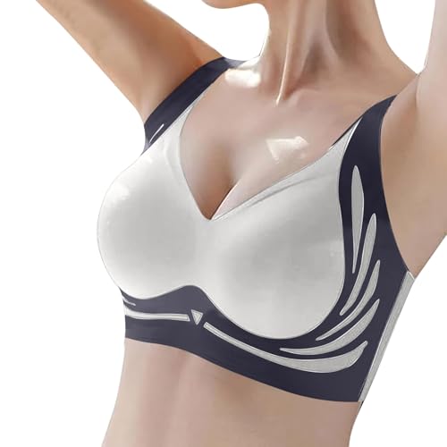 Top Bügelloser Stütz BH Keine Schlaffen Brüste Mehr reine Baumwolle Atmungsaktiv Anti-Sagging Lifting Wireless Adjustable Seamless Bra von Generic