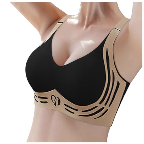 Top Bügelloser Stütz BH Keine Schlaffen Brüste Mehr reine Baumwolle Atmungsaktiv Lifting Anti-Sagging Wireless Adjustable Seamless Bra von Generic