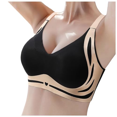 Top Bügelloser Stütz BH Keine Schlaffen Brüste Mehr reine Baumwolle Atmungsaktiv Lifting Anti-Sagging Wireless Adjustable Seamless Bra von Generic