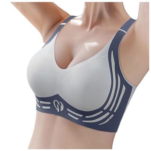 Top Bügelloser Stütz BH Keine Schlaffen Brüste Mehr reine Baumwolle Atmungsaktiv Lifting Anti-Sagging Wireless Adjustable Seamless Bra von Generic