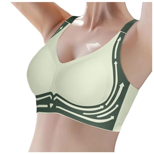 Top Bügelloser Stütz BH Keine Schlaffen Brüste Mehr reine Baumwolle Atmungsaktiv Lifting Anti-Sagging Wireless Adjustable Seamless Bra von Generic
