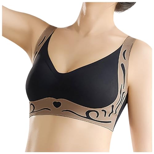Top Bügelloser Stütz BH Keine Schlaffen Brüste Mehr reine Baumwolle Atmungsaktiv Lifting Anti-Sagging Wireless Adjustable Seamless Bra von Generic