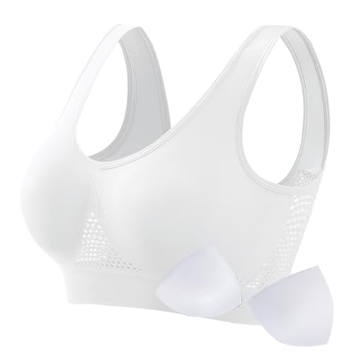 Top Bügelloser Stütz BH Keine Schlaffen Brüste Mehr reine Baumwolles Atmungsaktiv Lifting Anti-Sagging Wireless Adjustable Seamless Bra von Generic