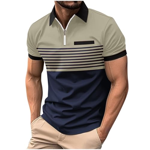 Tops für Herren Regular Sommer Poloshirt Stretch 2024 T Shirt Kurzarm Passform Sportshirt Sportstyle Fitness Outdoorshirt Baumwolle Sommershirt Männer Fitnessshirt Coupons Amazon Angebote von Generic