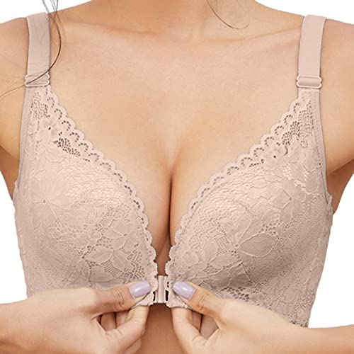 Trachten Damen Modern mit Spitze Sport Sexy Günstig Push Up BH Dirndl Bluse mit String 95a Große Brüste Extrem BH Dirndl BH mit Bügel Große Größen Damen-BHS Balconette BH von Generic