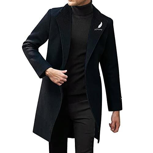 Trachten-Lodenmantel Mantel Kurzmantel für Herren Trachtenmantel Walk Loden grau Hirschhornknöpfe Herrenmantel aus Loden anthrazit dunkelgrau modischer Schnitt von Generic