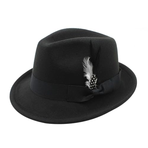Trachtenhut Herren Damen Fedora Trachtenmode Fedora-Hut Traditionelle Porkpie-Hüte Trachten Hut Vintage Hüte mit Feder Unisex Erwachsene Outfit für Oktoberfest Besondere Anlässe von Generic