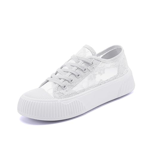 Trachtenschuhe Damen Flach Dirndl Schuhe Spitzen Mesh Atmungsaktive Trachten Sneaker Oktoberfest Elegante Hochzeitsschuhe Bequeme Leichte Brautschuhe Lace Sportschuhe von Generic