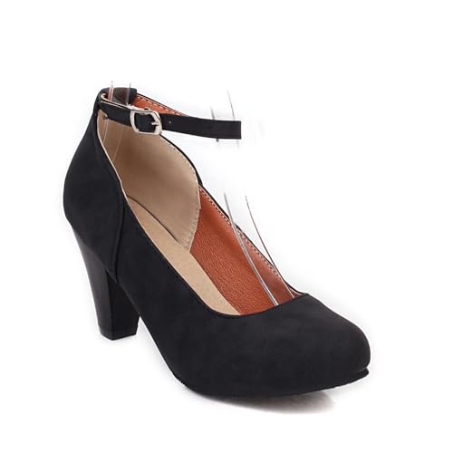 Trachtenschuhe Damen Puumps Elegant & Bequem Dirndl Schuhe Absatzschuhe Riemchen Trachten High Heels Tanzschuhe mit Absatz Dirndl Halbschuhe Absatzschuhe Highheels Ballerina (Black, 39) von Generic
