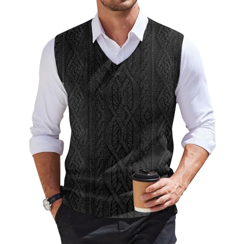 Trachtenweste Für Herren Weste Herren Rot Pullunder Herren Herren Pullover V-Ausschnitt Herren Weste Frühling Weste Herren Vintage Zopfmuster Pullover Herren Pullunder Herren Slim Fit Pollover von Generic