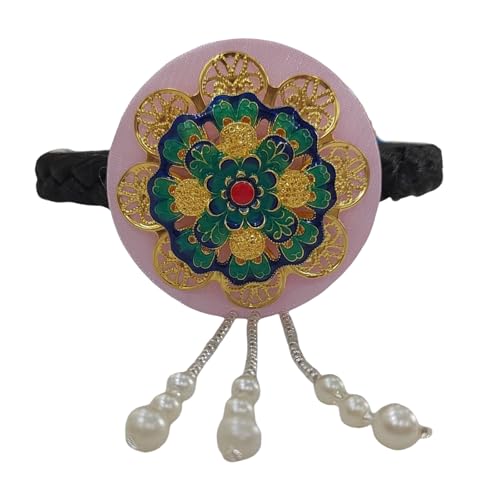 Traditionelles koreanisches Hanbok-Stirnband für Damen und Mädchen, blaue Glasur und Kunstperlen, Haarreif für Bühnentanz von Generic