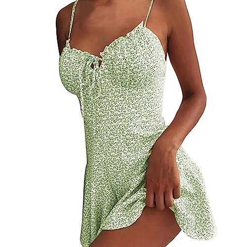 Trägerkleid Damen Sommer Sexy Slim-Fit Strandkleid Ärmellos Spaghettiträger Korsett Kleid Mit Strappy Kurz A-Linie Saum Blumenkleid Mode Freizeitkleid Mini Kleid Partykleid Wickelkleid Trägerkleid Damen Sommer Sexy Slim-Fit Strandkleid Ärmellos Spaghettiträger Korsett Kleid Mit Strappy Kurz A-Linie Saum Blumenkleid Mode Freizeitkleid Mini Kleid Partykleid Wickelkleid von Generic