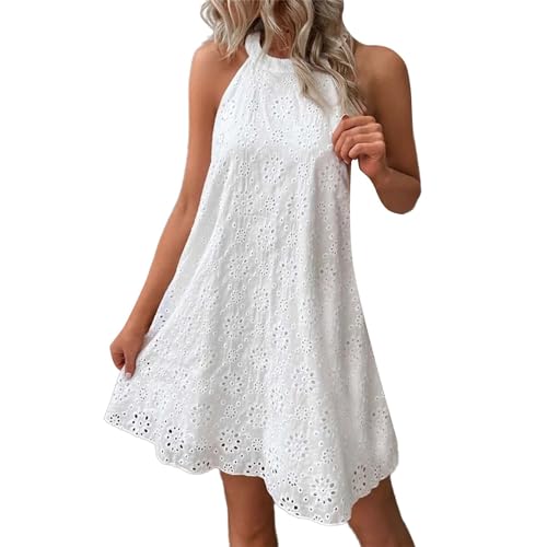 Trägerkleid Damen Sommer Sexy Slim-Fit Strandkleid Ärmellos Spaghettiträger Korsett Kleid Mit Strappy Kurz A-Linie Saum Blumenkleid Mode Freizeitkleid Mini Kleid Partykleid Wickelkleid von Generic