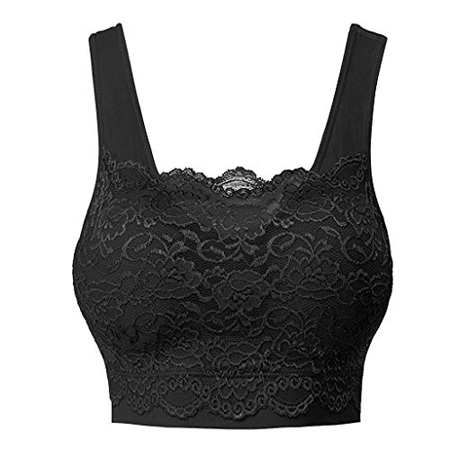 Trägerlos Gepolsterter BH Bralette Spitze für Damen - Push-Up Bustier Große Größen Klassisch Bequem Stretch Bra Running für Fitness Yoga (Black-1, XXXL) von Generic