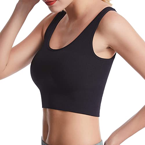 Trägerlos Gepolster BH Bralette Spitze Gepolstert für Damen Damen Push-Up BH Gepolstert Damen Bustier Große Größen Klassische Bequem Stretch Bra Running Bra für Fitness Yoga (a-Black, S) von Generic