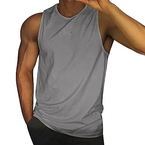 Trägershirt Herren Weiss Ärmellose Locker Weit Tanktop Unterhemden Sport Bauchweg Atmungsaktiv Lang Poloshirt Muskelshirts 5XL Baumwolle 3XL Oversized Sommer Tank Top Unterhemd von Generic