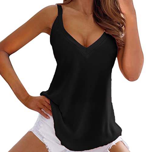 Trägertop Damen Sommer -Cami Top Damen -Tank Top Damen Sexy Blusentops Ärmelloses Oberteile mit Träger T Shirt V Ausschnitte Flowy Tunika Bluse Camisole Weste Tops Teenager Mädchen Tanktops Frauen Trägertop Damen Sommer -Cami Top Damen -Tank Top Damen Sexy Blusentops Ärmelloses Oberteile mit Träger T Shirt V Ausschnitte Flowy Tunika Bluse Camisole Weste Tops Teenager Mädchen Tanktops Frauen von Generic