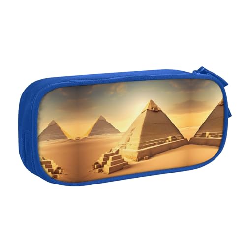Tragbar Bleistift Tasche Ägyptische Pyramide im Wüstendruck Bleistift Beutel mit Reißverschluss Stiftemappe für Mädchen Damen Erwachsene von Generic