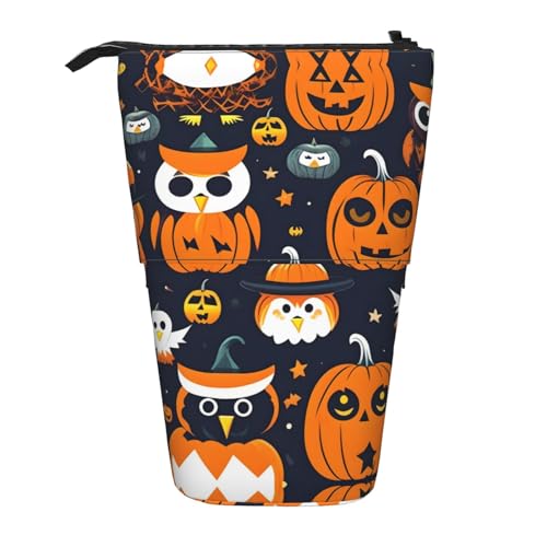Tragbar Bleistift Tasche Halloween Eule Geist Kürbis Briefpapier Tasche mit Reißverschluss Federmäppchen für Erwachsener Mädchen Erwachsene von Generic