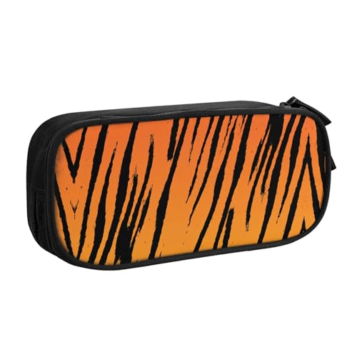 Tragbar Bleistift Tasche Tigerstreifen-Print Pencil Case Stylisches Federmappe für Büro Erwachsene Damen von Generic