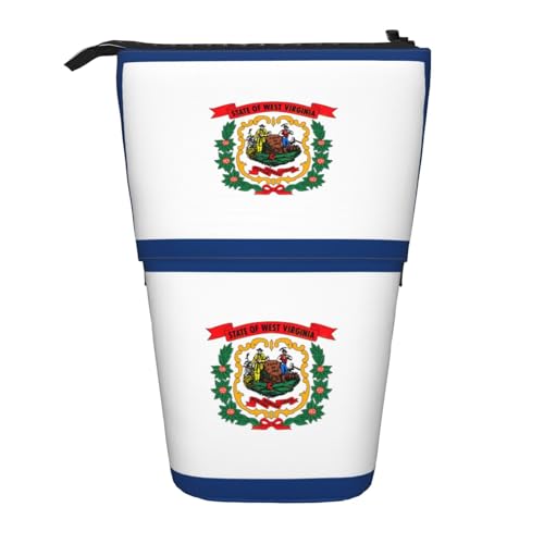 Tragbar Bleistifttasche Flagge des Staates West Virginia Federmäppchen Stylisches Stiftetasche für Unisex Erwachsene Erwachsener von Generic