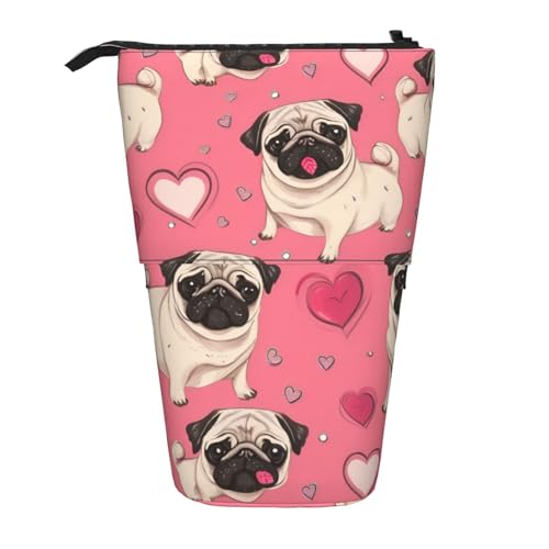 Tragbar Federmäppchen Mops Stiftemappe Stylisches Briefpapier Tasche für Erwachsener Studenten Damen Tragbar Federmäppchen Mops Stiftemappe Stylisches Briefpapier Tasche für Erwachsener Studenten Damen von Generic