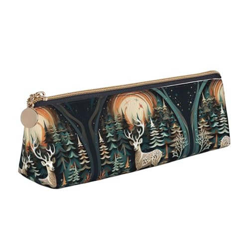 Tragbar Federmappe Weihnachtshirsch Stifte-Organizer mit Reißverschluss Stiftetasche für Erwachsene Schule Erwachsener von Generic