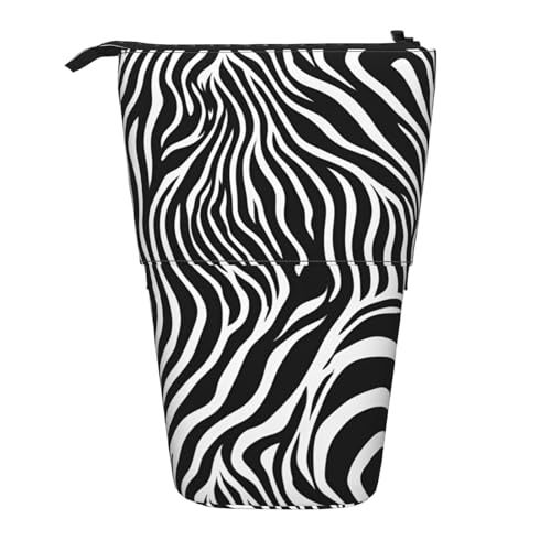Tragbar Federtasche Zebra-Print Bleistiftetui mit Reißverschluss Bleistift Beutel für Erwachsene Mädchen Erwachsener von Generic