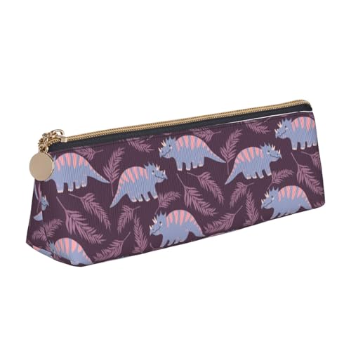 Tragbar Mäppchen Niedliches Dinosaurier- und Blättermuster Federmappe Praktischem Bleistift Beutel für Büro Unisex Student von Generic