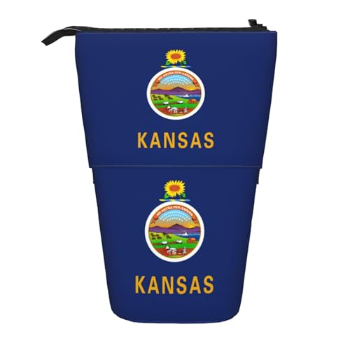 Tragbar Stifte-Organizer Flagge des Staates Kansas Bleistiftetui Strapazierfähig Stiftemappe für Erwachsener College College-Studenten von Generic