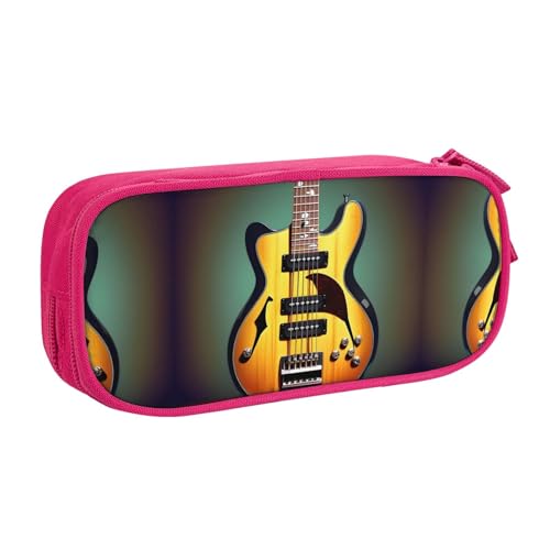 Tragbar Stifte-Organizer Gitarre Bass Musik Musikinstrumente Druck Federmappe Stylisches Briefpapier Tasche für Erwachsener Schule Student von Generic