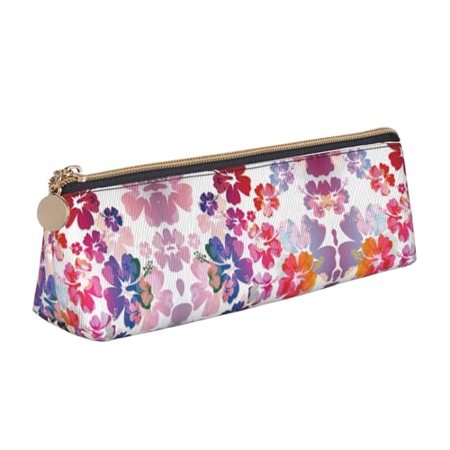 Tragbar Stifte-Organizer Hawaiianischer Blumendruck Stifthalter mit Reißverschluss Mäppchen für Erwachsener Schulsachen Studenten von Generic