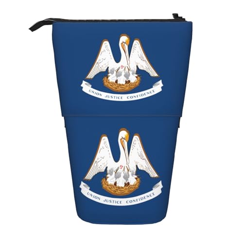 Tragbar Stiftetasche Flagge des Staates Louisiana Mäppchen mit Reißverschluss Bleistiftetui für Erwachsener Studenten Student von Generic