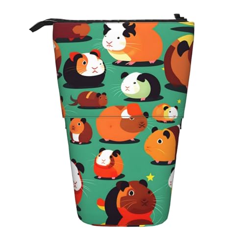 Tragbar Stiftetasche Süßes Meerschweinchen Bleistift Tasche mit Reißverschluss Federmäppchen für Jungen Büro Schulsachen von Generic