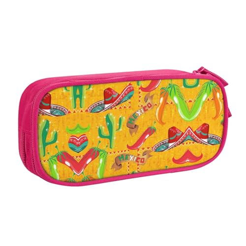 Tragbar Stifthalter Kaktushut und Chili-Pfeffer-Print Federmäppchen Stylisches Stifte-Organizer für Student Schule Damen von Generic
