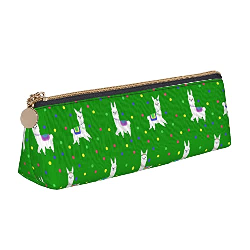 Tragbar Stifthalter Süßes Alpaka und Bunte Punkte Federmäppchen mit Reißverschluss Bleistift Tasche für Damen Erwachsener Studenten von Generic