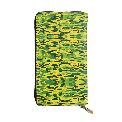 Tragbare Brieftasche Camouflage-Druck In Gelb Und Grün Leder Geldbörse Niedliche Handtaschen Vintage Kleine Münzbörse Für Kinder, Mutter, Freund von Generic