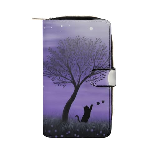 Tragbare Brieftasche Katze Und Schmetterling Leder Geldbörse Tragbare Handtaschen Printmotiv Geldtasche Für Kinder, Tochter, Mädchen von Generic