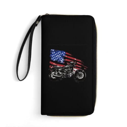Tragbare Brieftasche Motocross Mit Amerikanischer Flagge Geldtasche Vintage Brieftasche Retro Kartenetui Für Tochter, Mädchen, Freundin von Generic