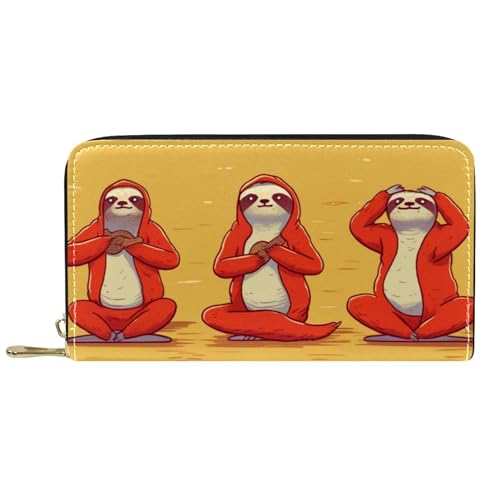 Tragbare Brieftasche Übung Lustiges Faultier Yoga Brieftasche Vintage Verschluss Geldbörsen Printmotiv Geldbörse Für Kinder, Freund, Mutter von Generic